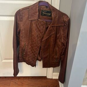 Guess Brown Leather Jacket